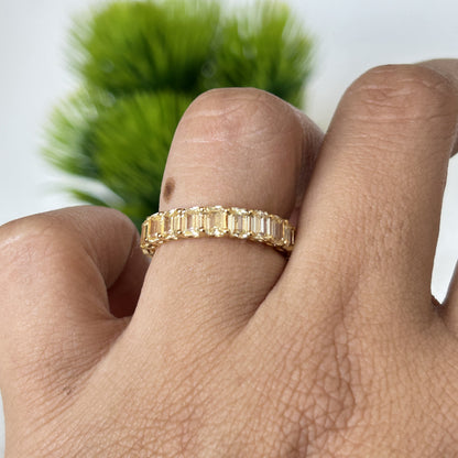 Women's Silver Band/Eternity Band - Yellow Citrine Eternity Band