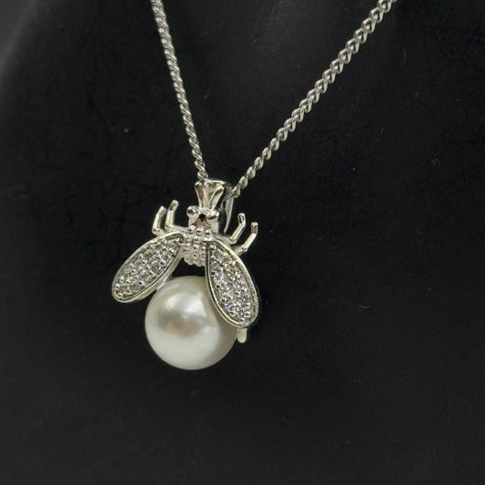 925 BUG Pendant and Chain Silver Pearl Pendant