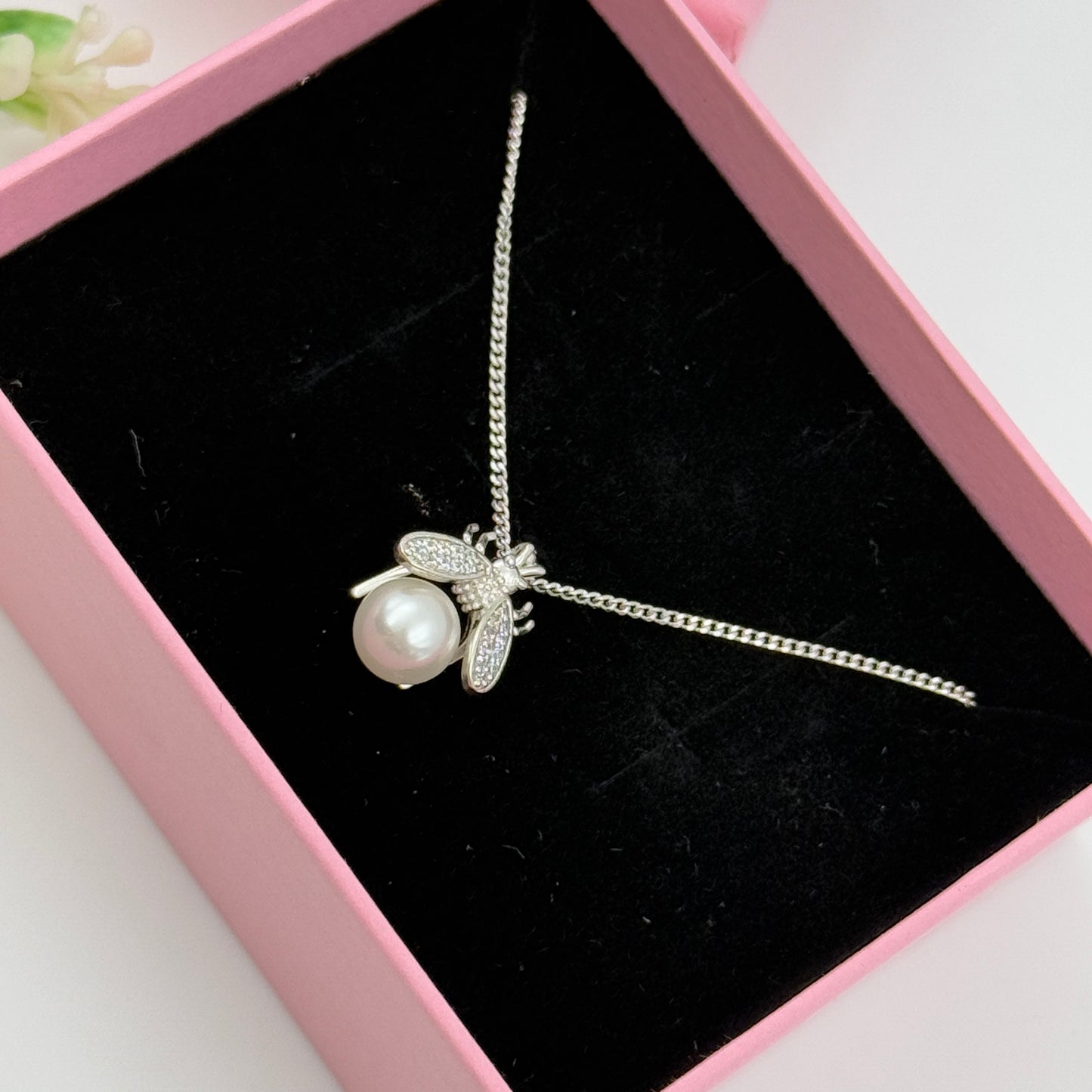 925 BUG Pendant and Chain Silver Pearl Pendant
