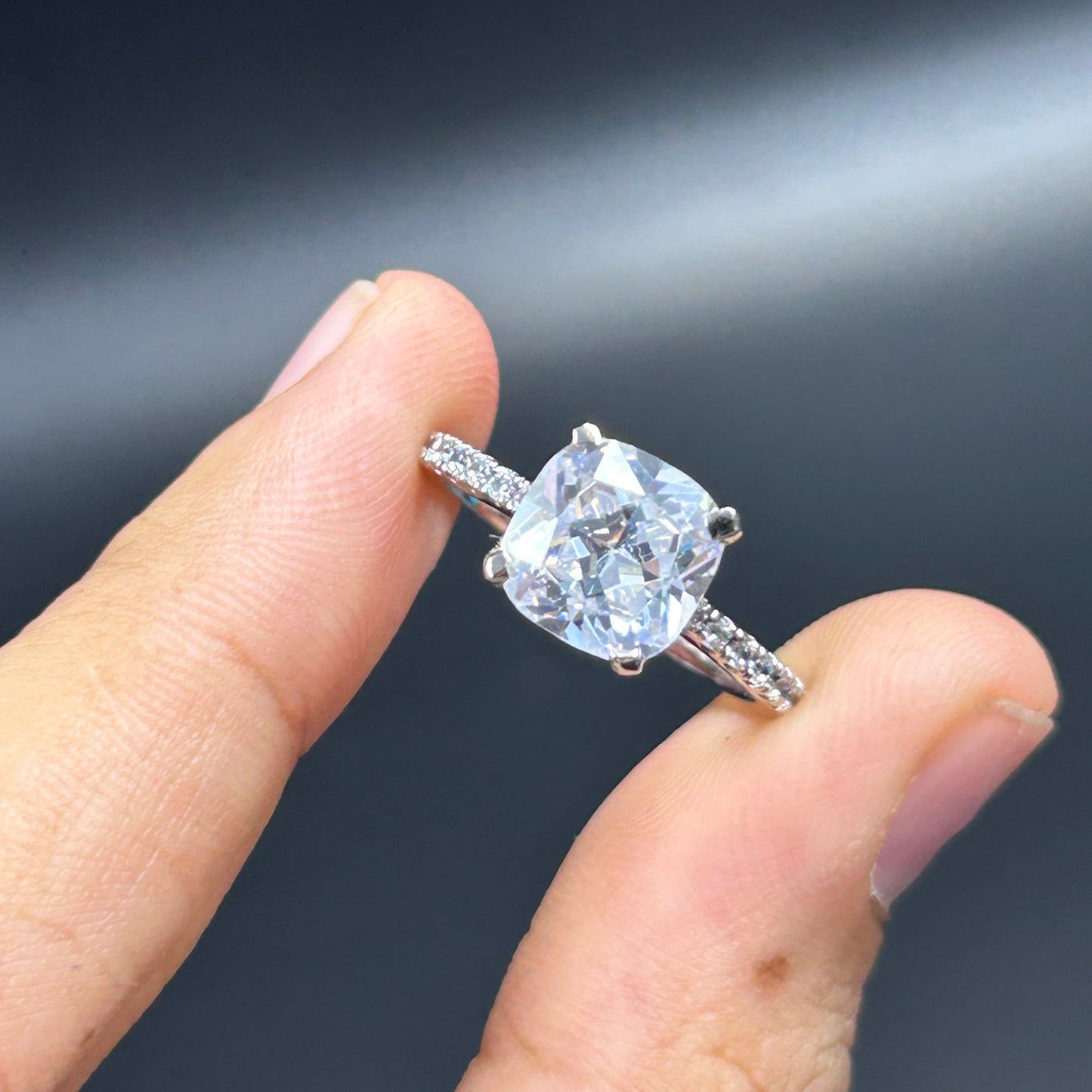 Women's Diamond Ring - Pure Silver