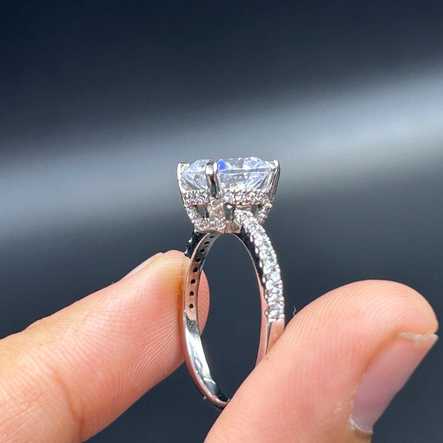 Women's Diamond Ring - Pure Silver