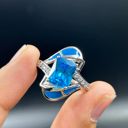 Blue Diamond Ring