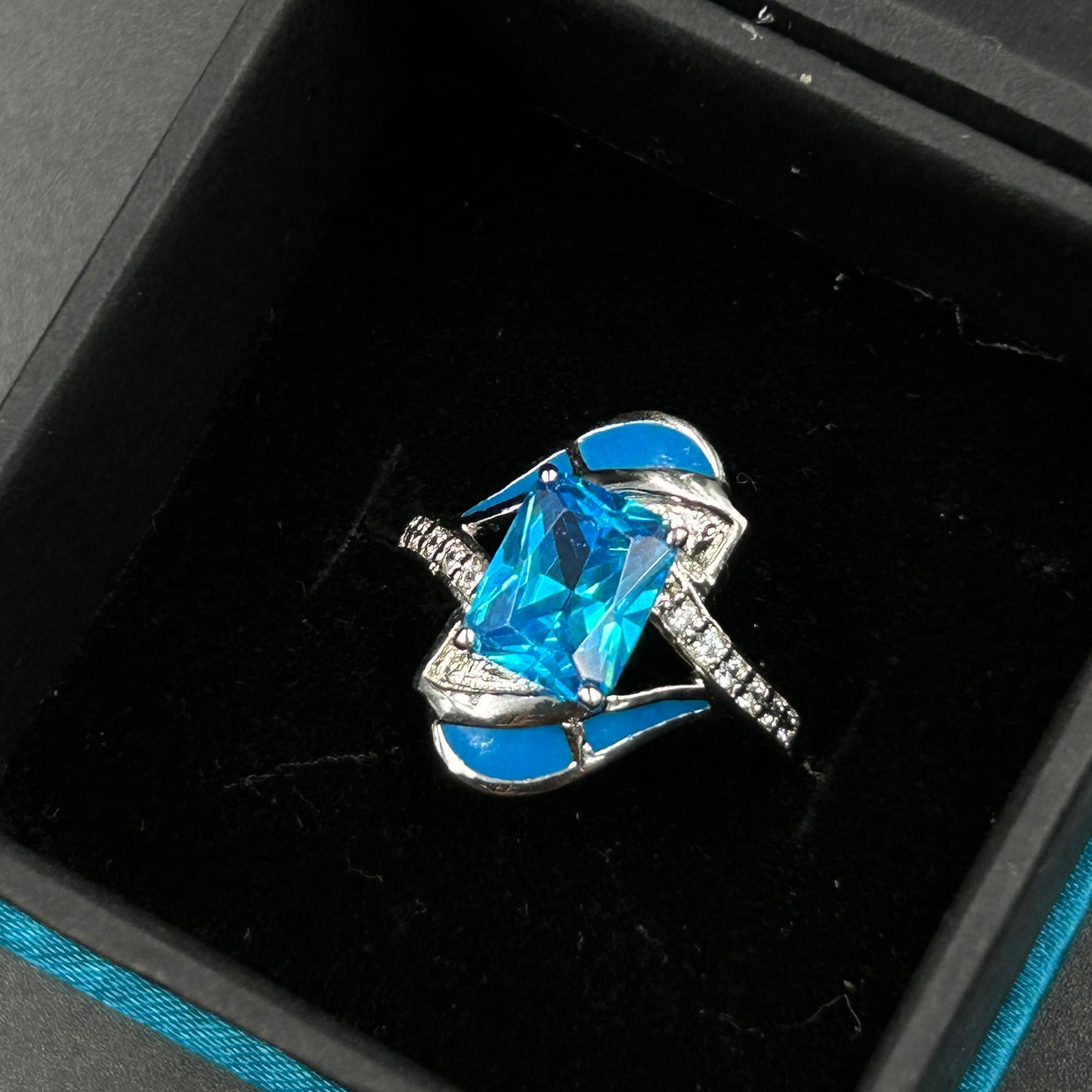 Blue Diamond Ring