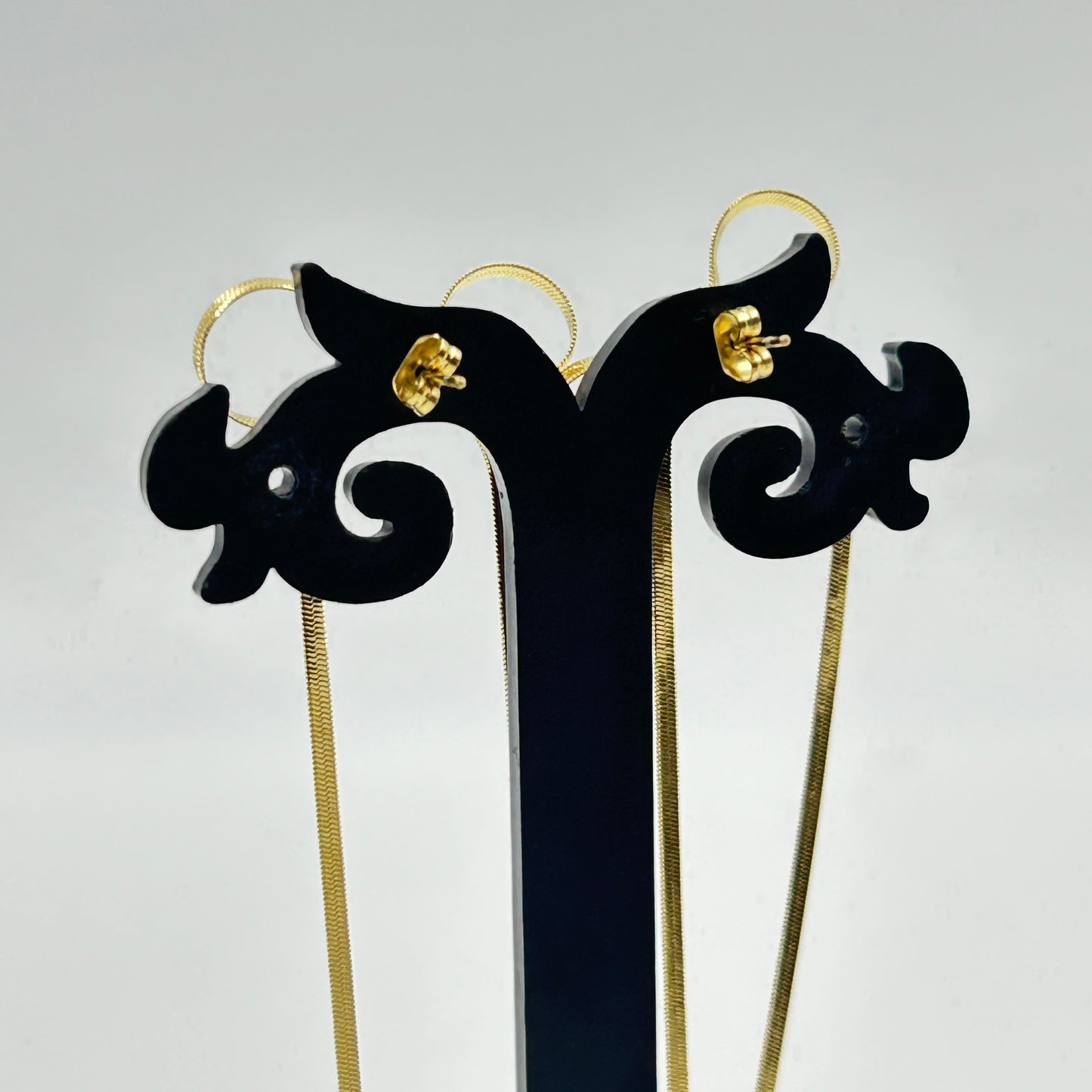 Long BOW Earrings 18K Yellow Gold Plated