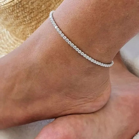 Pure Silver Solitaire Payal - Silver Anklet