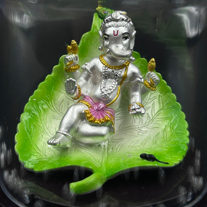 Leaf Ganesh Pure 999 Silver Murti