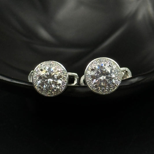 Men's Diamond Cufflink - 925 Sterling Silver