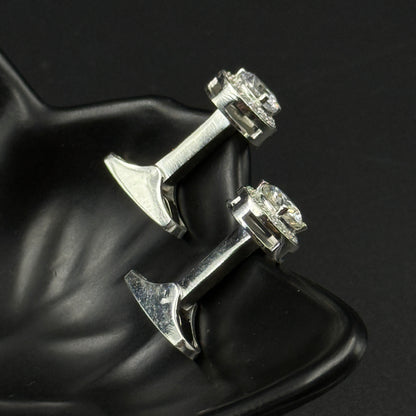 Men's Diamond Cufflink - 925 Sterling Silver