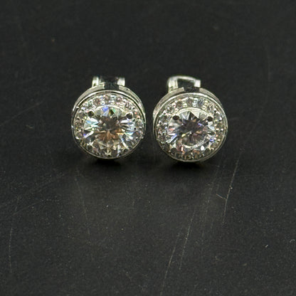 Men's Diamond Cufflink - 925 Sterling Silver