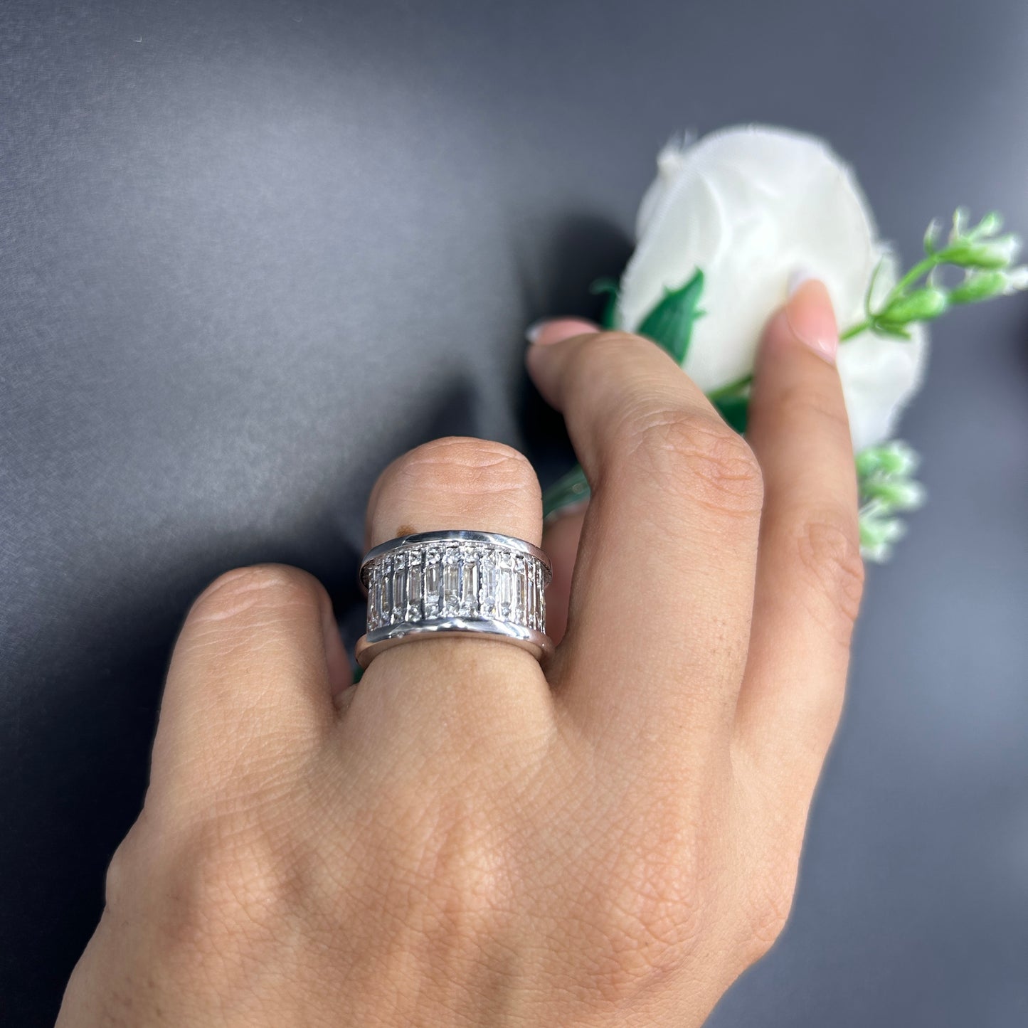 Cocktail Baguette Eternity ring