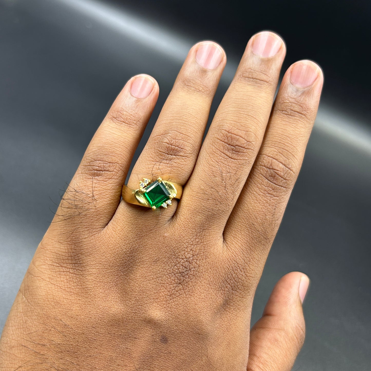 Men's Green Diamond Ring