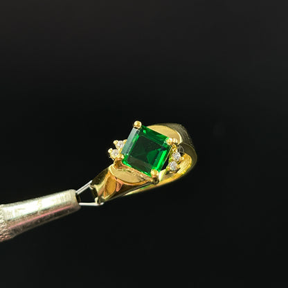 Men's Green Diamond Ring