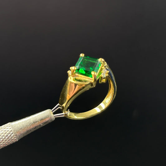 Men's Green Diamond Ring