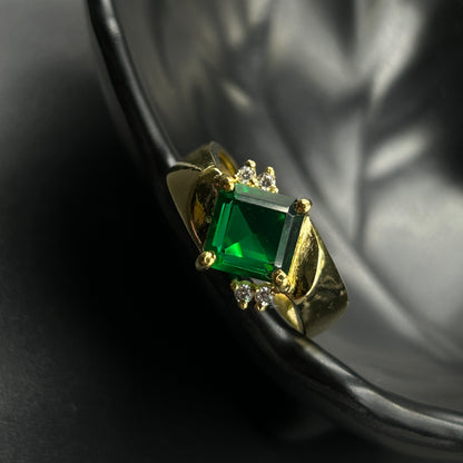 Men's Green Diamond Ring