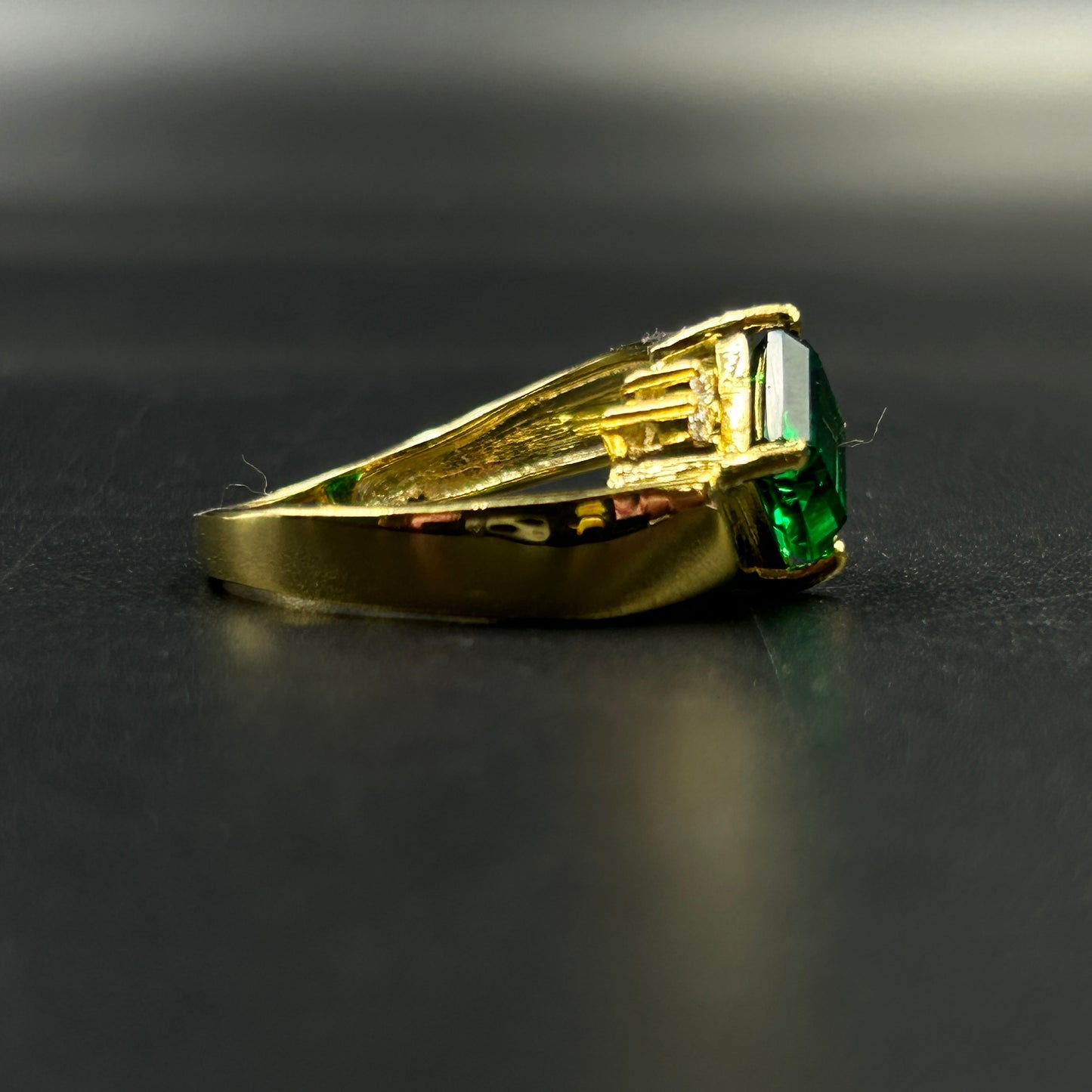 Men's Green Diamond Ring