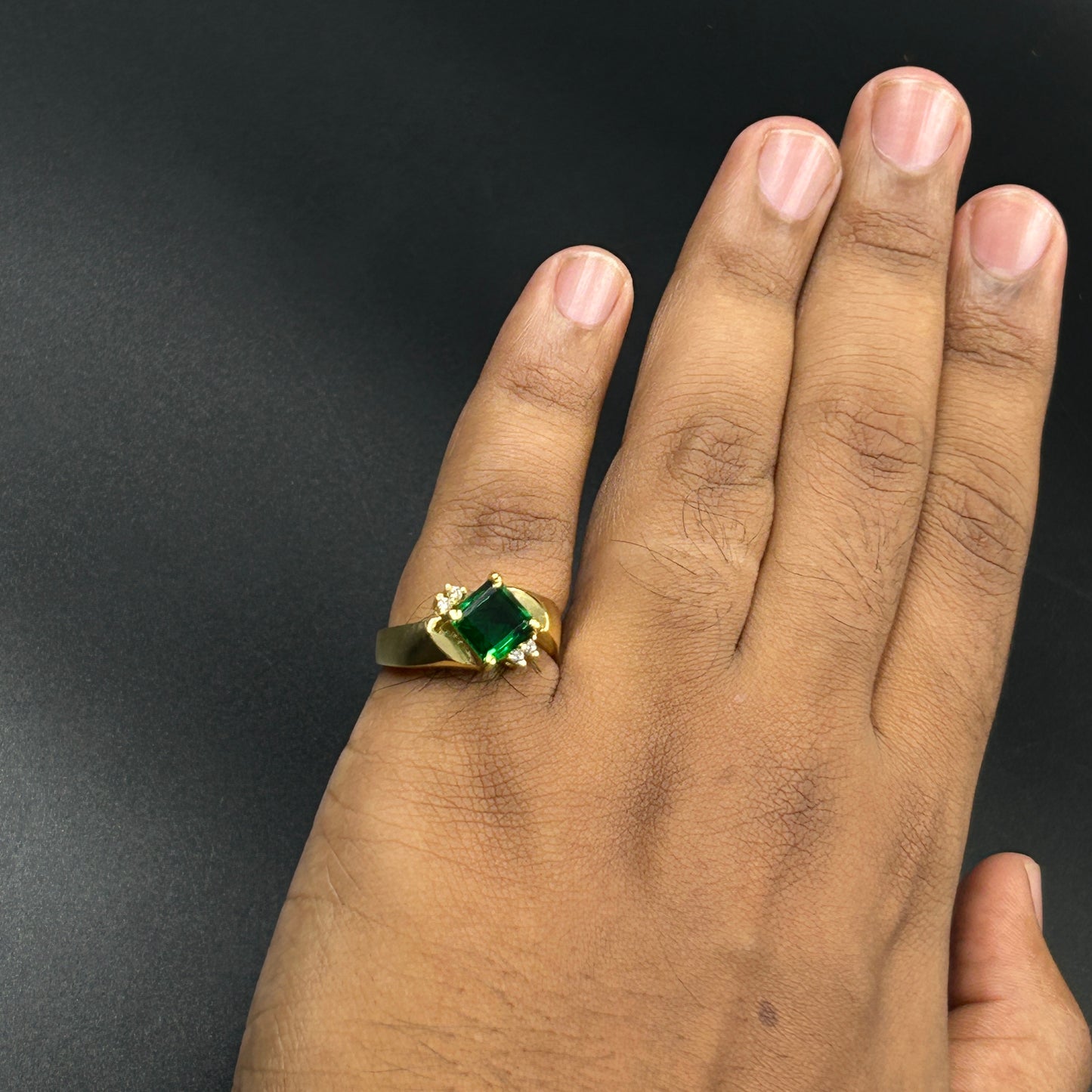 Men's Green Diamond Ring