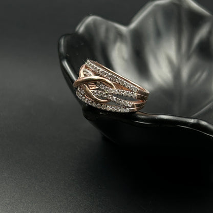 Criss Cross Two tone Ring
