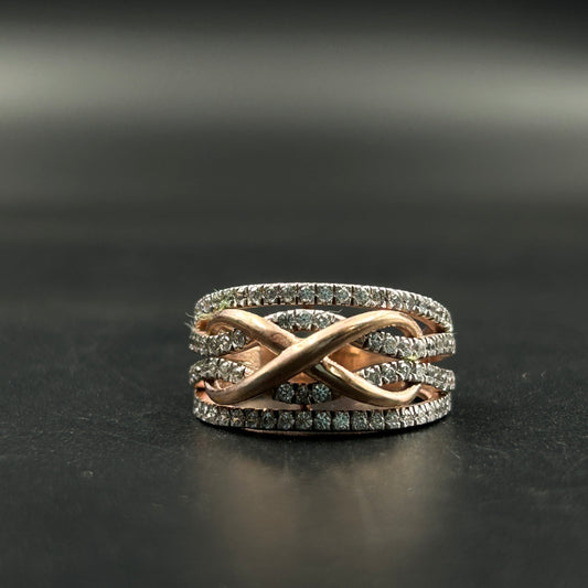 Criss Cross Two tone Ring