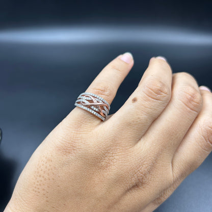 Criss Cross Two tone Ring