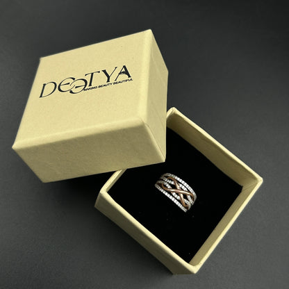 Criss Cross Two tone Ring