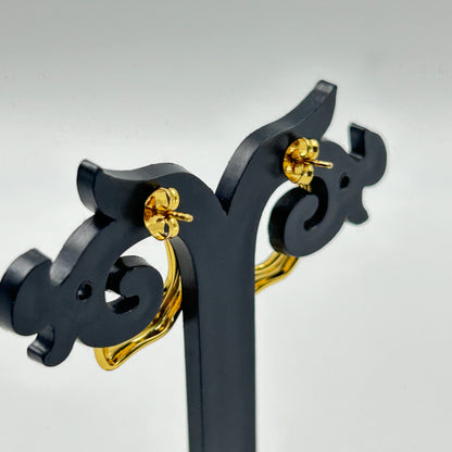 Women's Minimal Hoop Earrings 18K Yellow Gold Plated