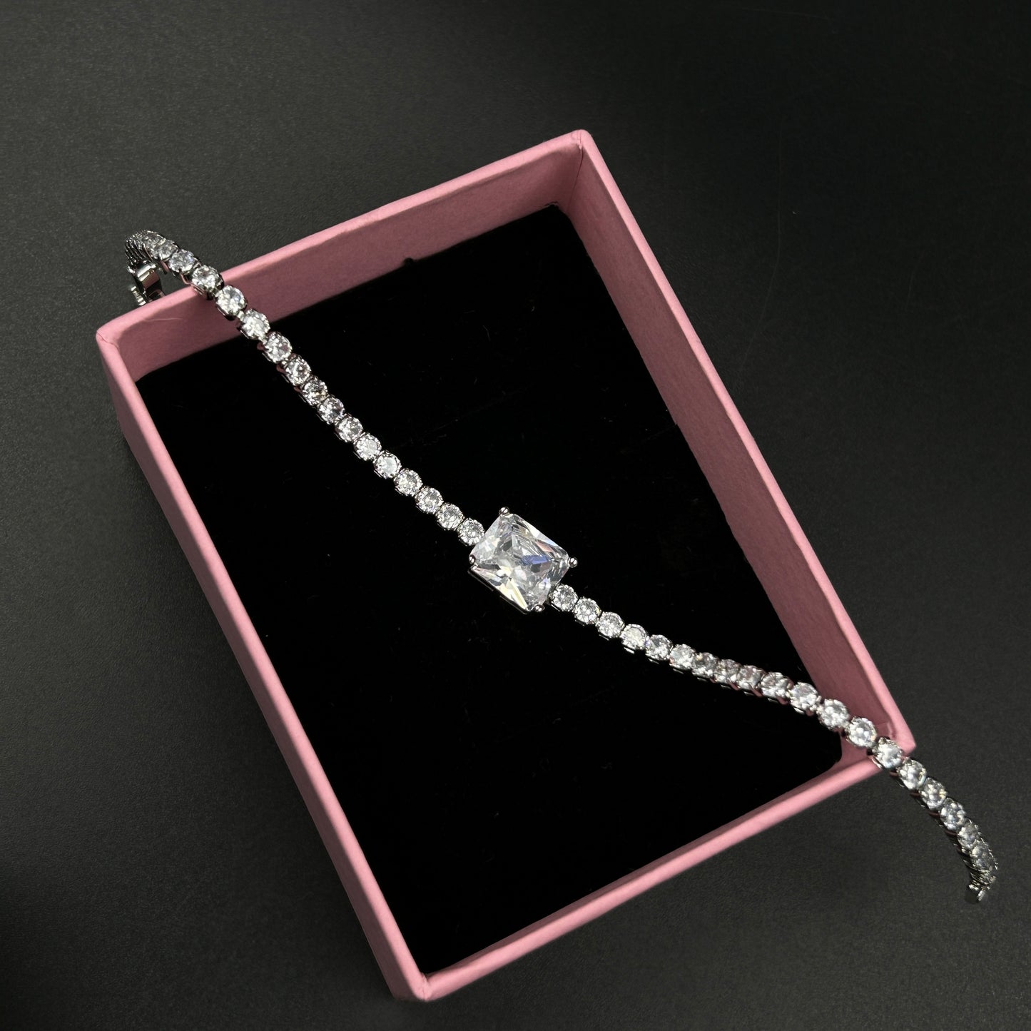 Diamond 18k White Gold Plated Bracelet