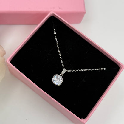 18k Gold Plated Women's Minimal Pendant Cushion