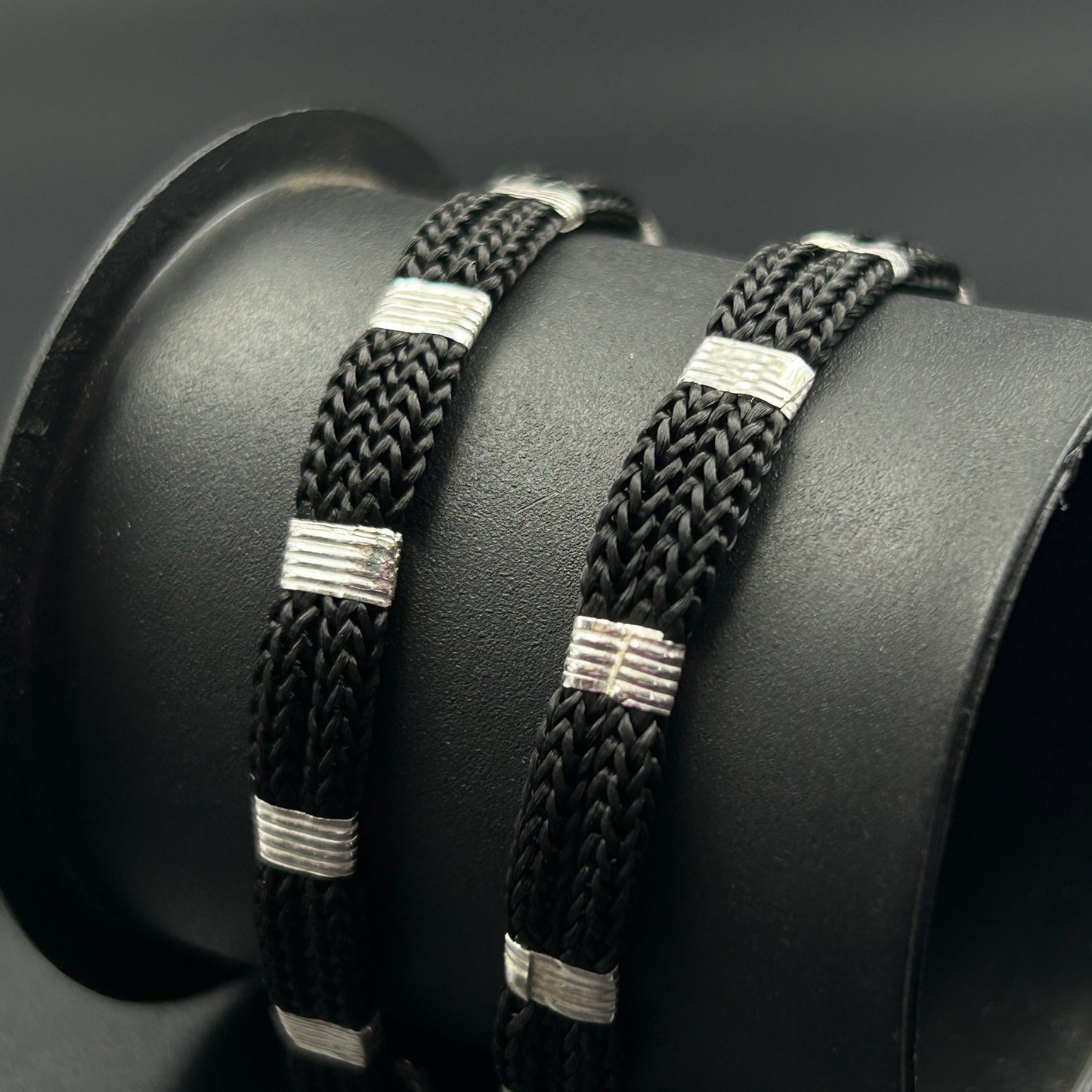 Women's Silver Anklet - Black Thread Anklet