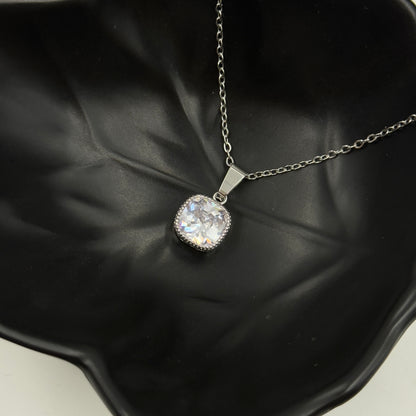 18k Gold Plated Women's Minimal Pendant Cushion
