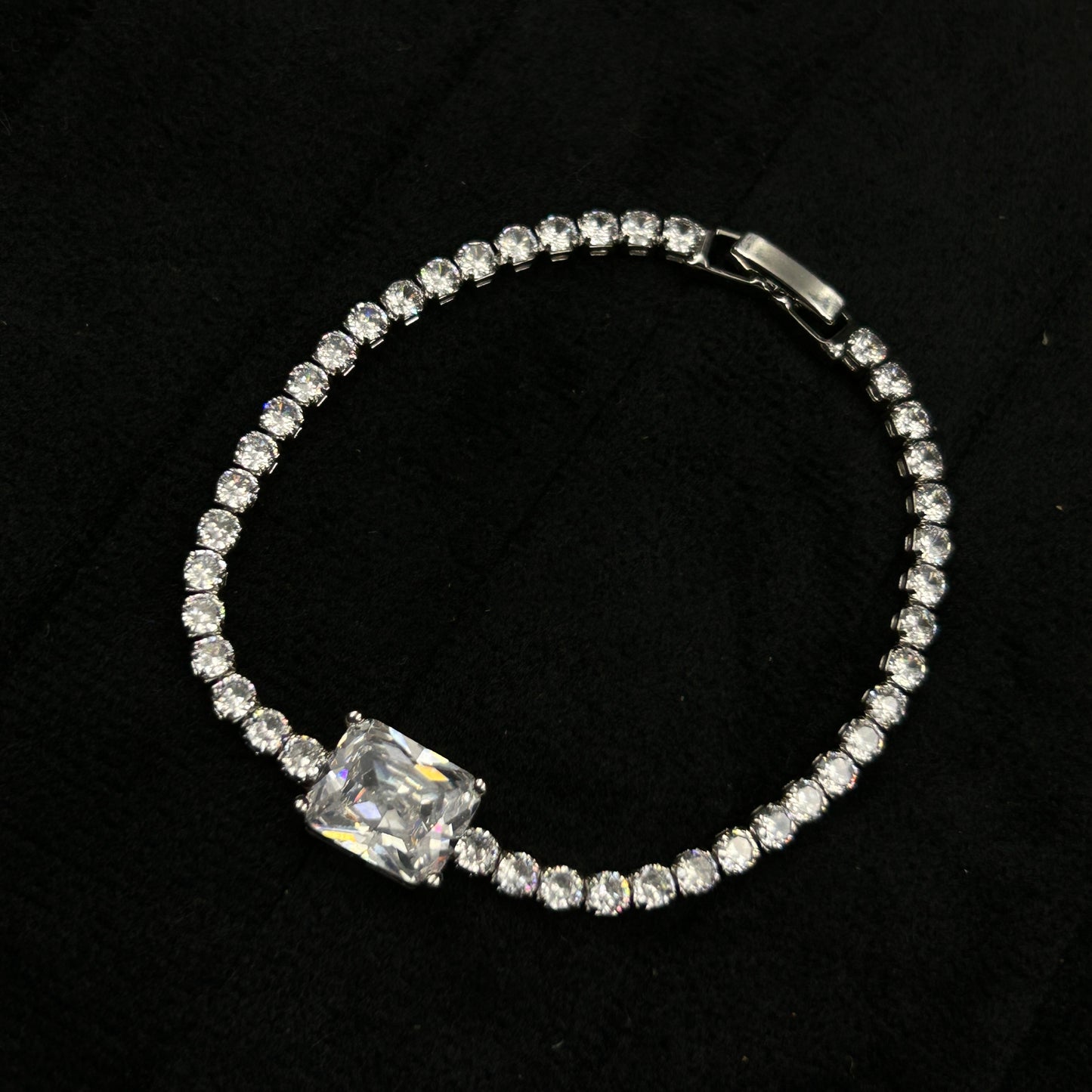 Diamond 18k White Gold Plated Bracelet