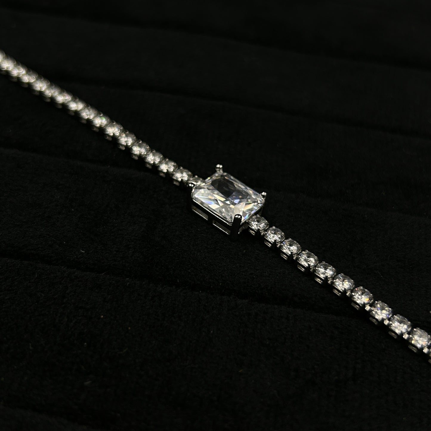 Diamond 18k White Gold Plated Bracelet