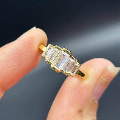 Women's Silver Baguette ring
