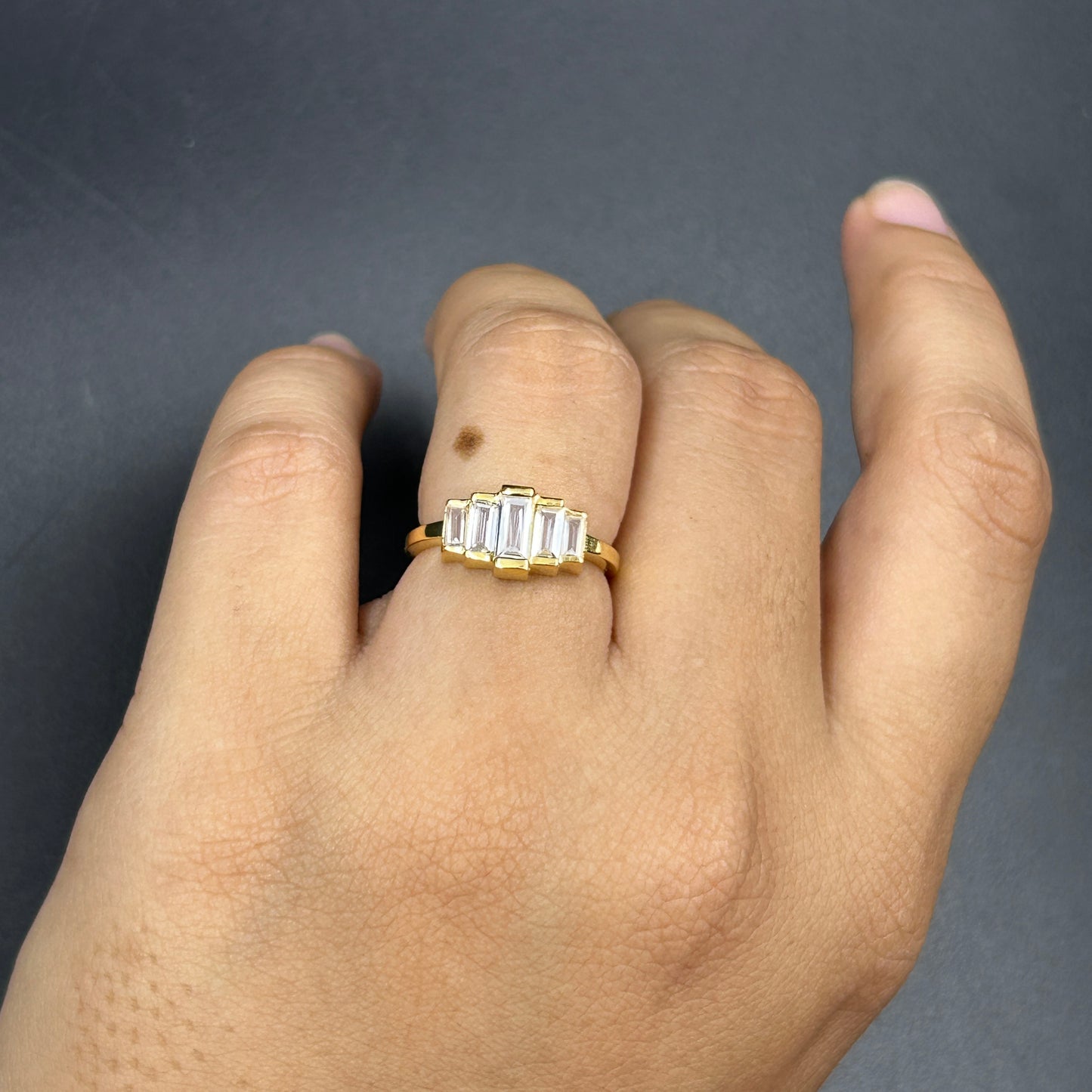 Women's Silver Baguette ring