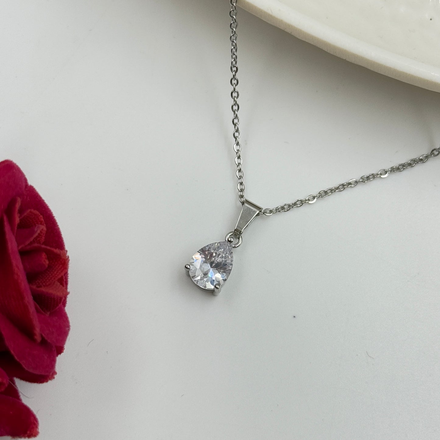 18k Gold Plated Women's Minimal Pendant Tear Drop