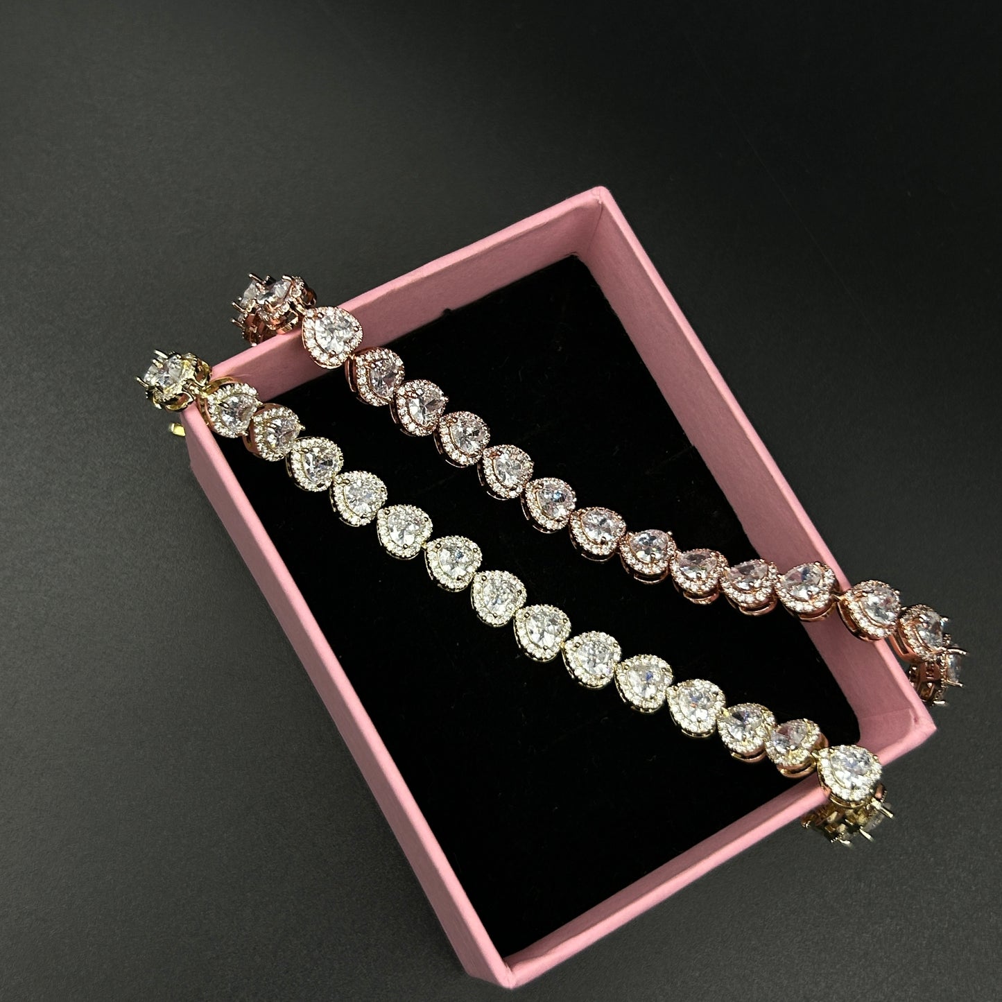 Diamond Heart 18k Gold Plated Bracelet