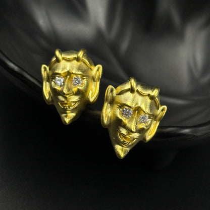 Face Cufflink - Antique Cufflink for Men in 925 Silver