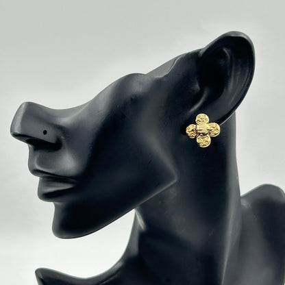 Minimal Flower Earrings 18K Yellow Gold Plated