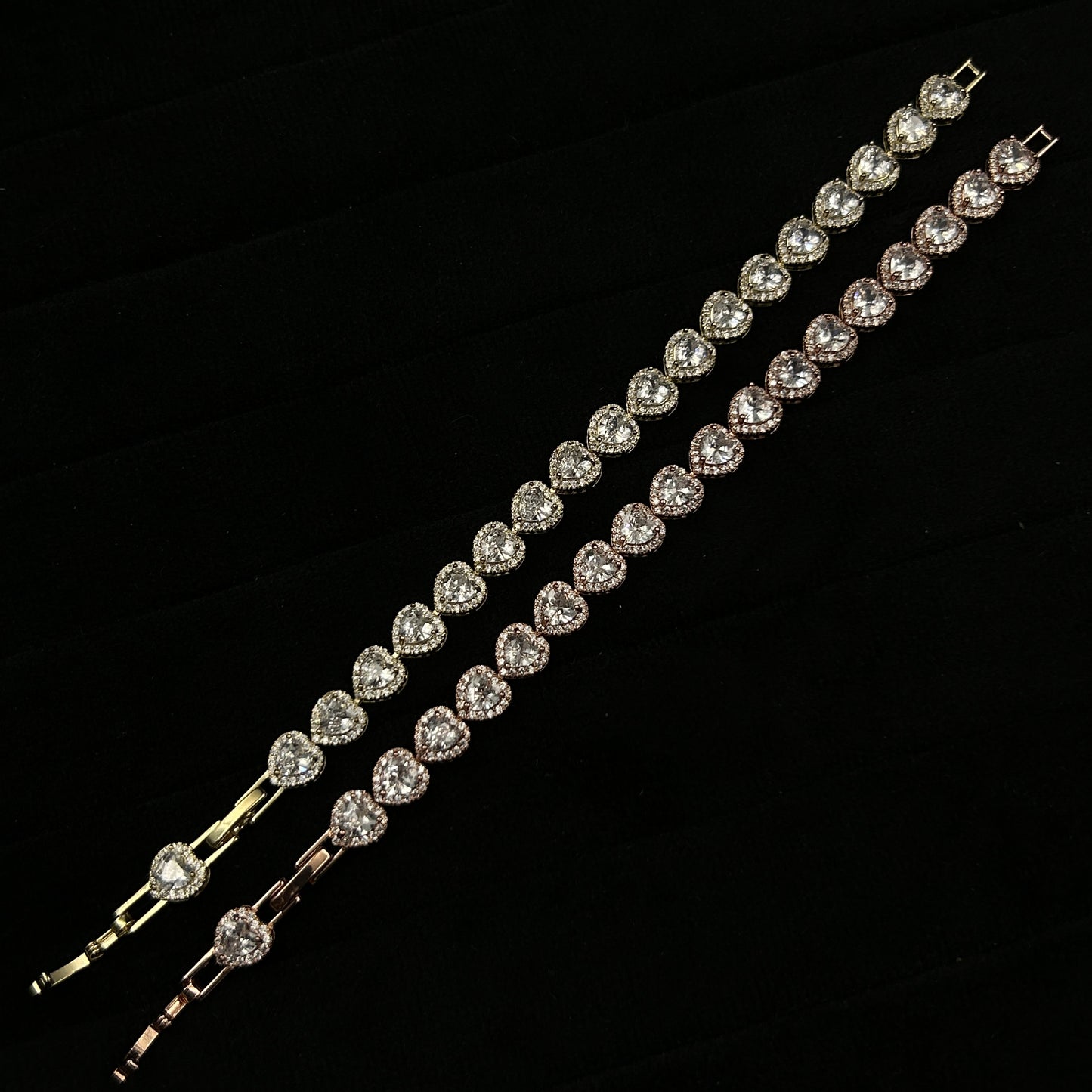 Diamond Heart 18k Gold Plated Bracelet