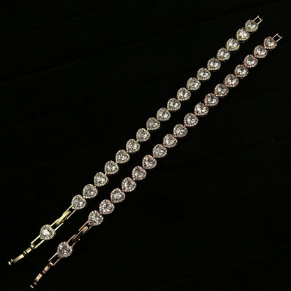 Diamond Heart 18k Gold Plated Bracelet