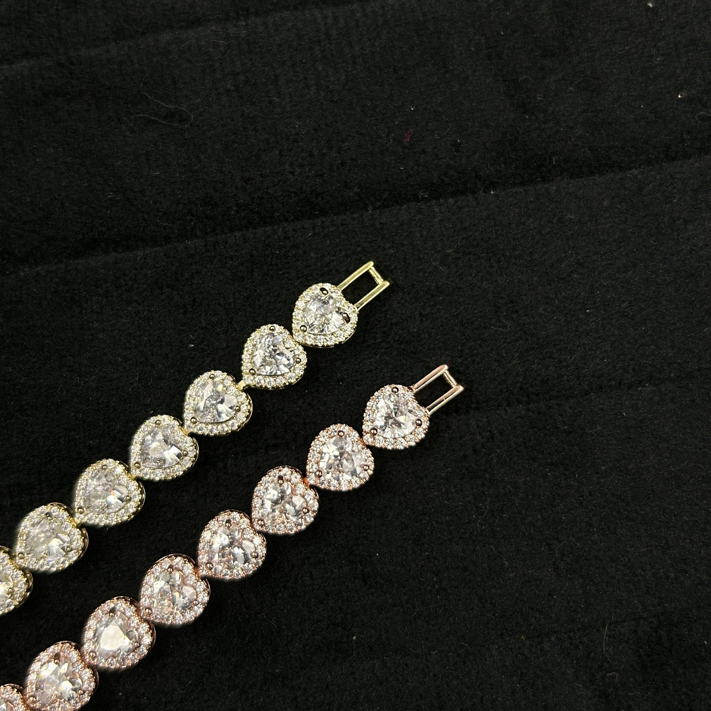 Diamond Heart 18k Gold Plated Bracelet