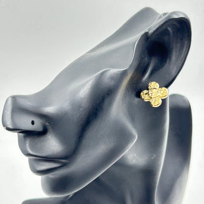 Minimal Flower Earrings 18K Yellow Gold Plated