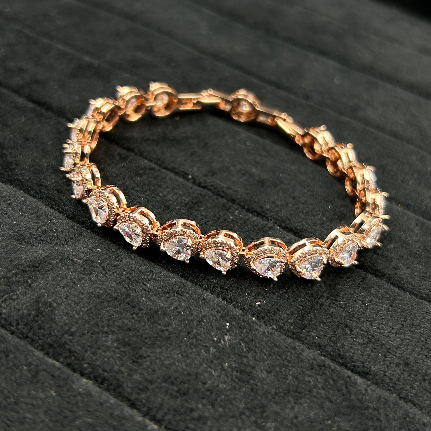 Diamond Heart 18k Gold Plated Bracelet