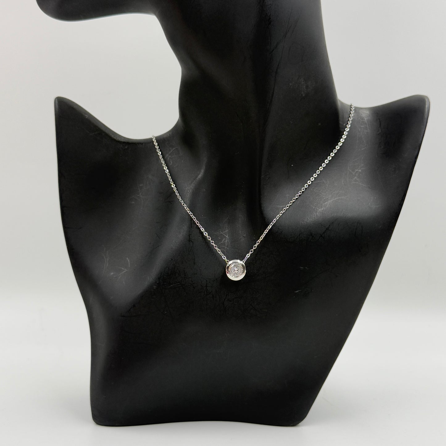 18k Gold Plated Women's Minimal Pendant Bezel Round