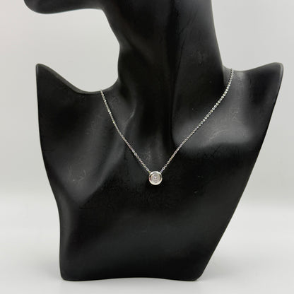 18k Gold Plated Women's Minimal Pendant Bezel Round