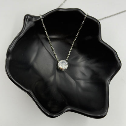 18k Gold Plated Women's Minimal Pendant Bezel Round