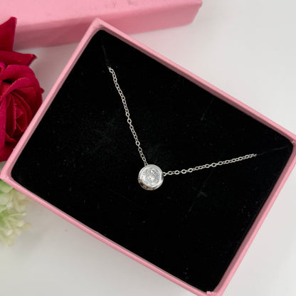 18k Gold Plated Women's Minimal Pendant Bezel Round