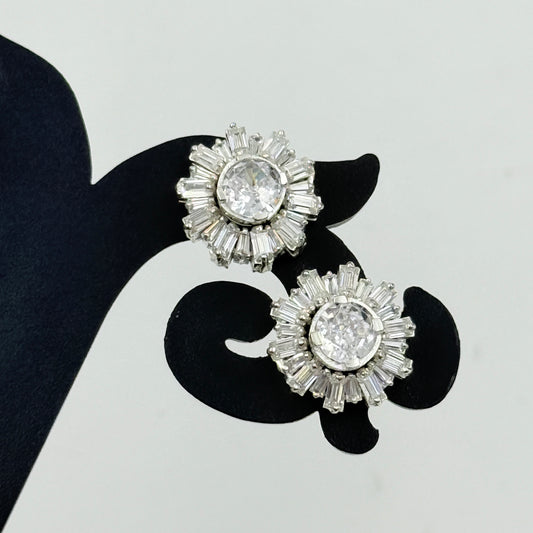 Pure Silver 2 in 1 Earrings - Stud Earrings, Flower Earrings for Women