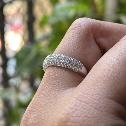 Silver Diamond Band Ring for Women