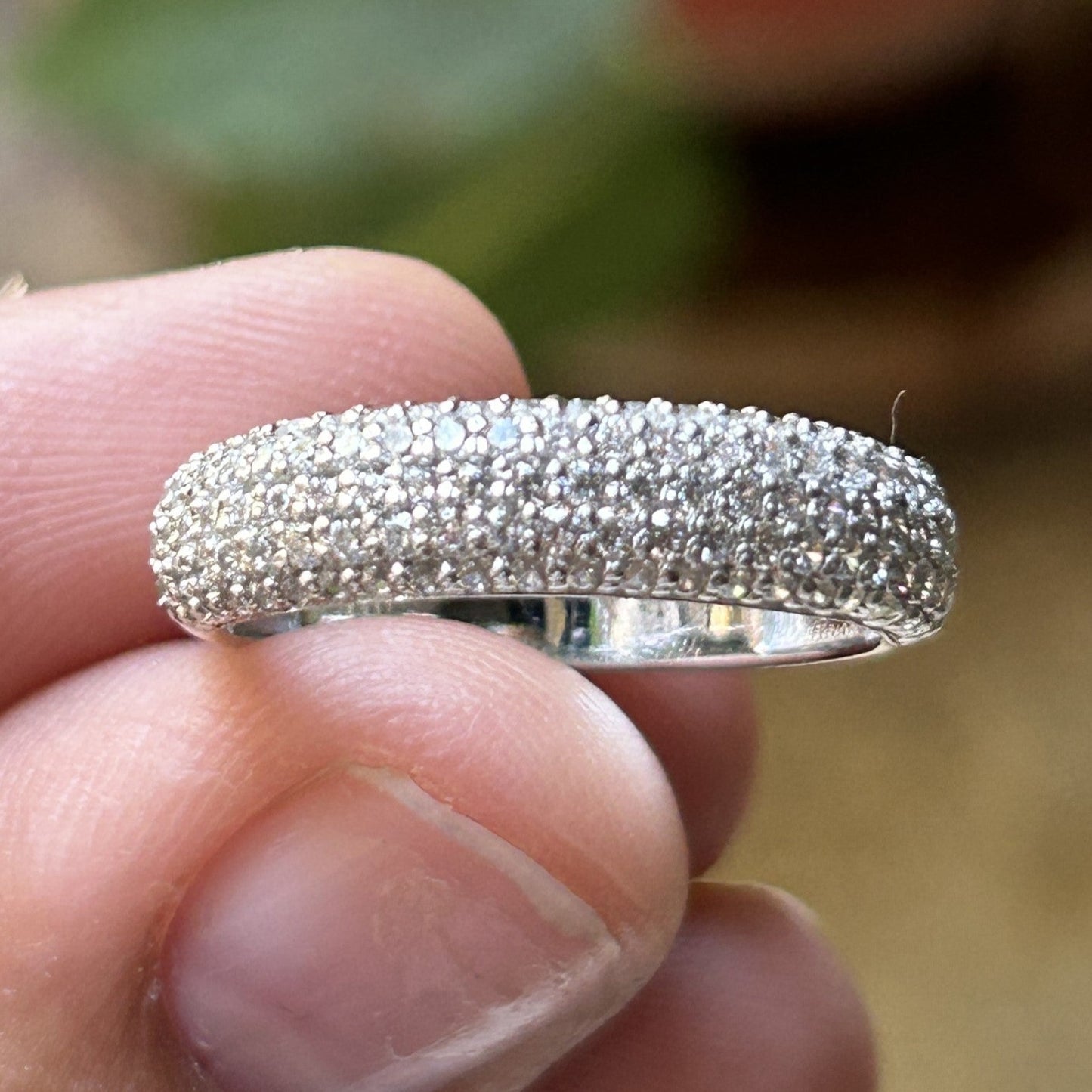 Silver Diamond Band Ring for Women