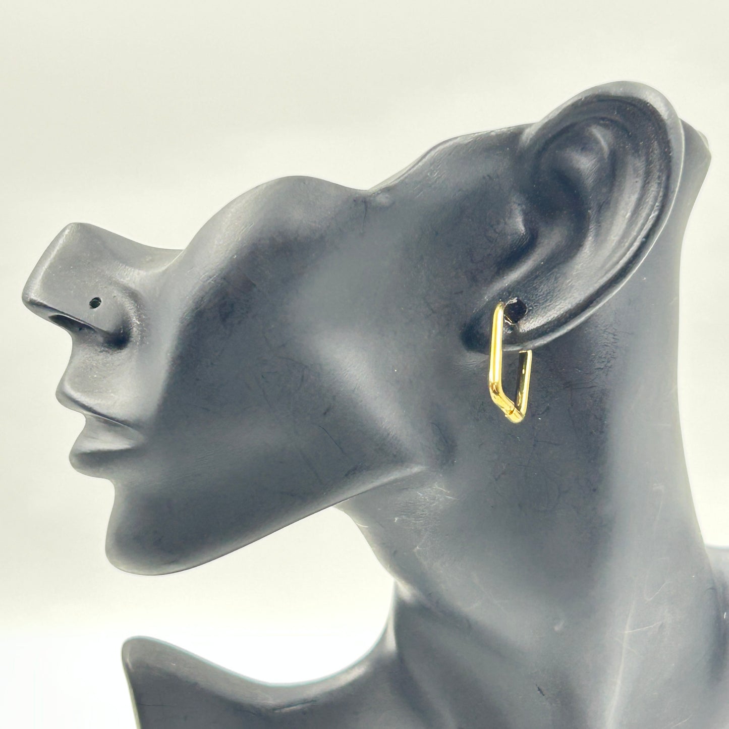 18K Gold Plated Minimal Rectangular Hoop earrings